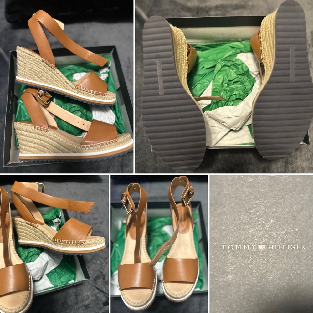 Tommy Hilfiger Brown Wedge Sandals